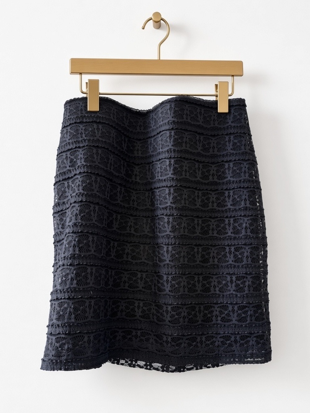 BCBGeneration Black Lace Tiered Mini Skirt